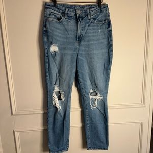 Women’s Old Navy Higher High-Rise O.G. Straight Leg Jeans- Distressed